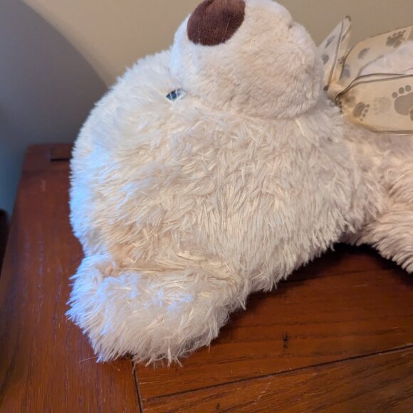Hugfun Intl 27" Large Cream Colored Floppy Teddy Bear w/Bow Stuffed Animal - Picture 5 of 15